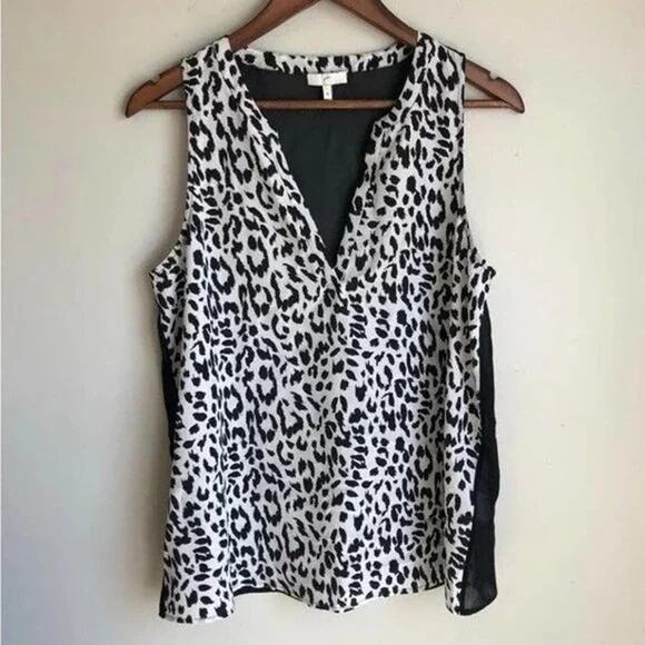 JOIE Corette Silk Animal Print Sleeveless Tank Blouse - M - Picture 5 of 10